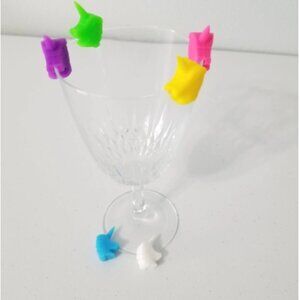 6pcs. Unicorn Shaped Silicone Wine Marker Barware Glass Charm
